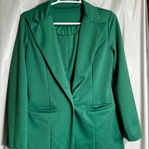 Green Women's Blazer and Shorts set